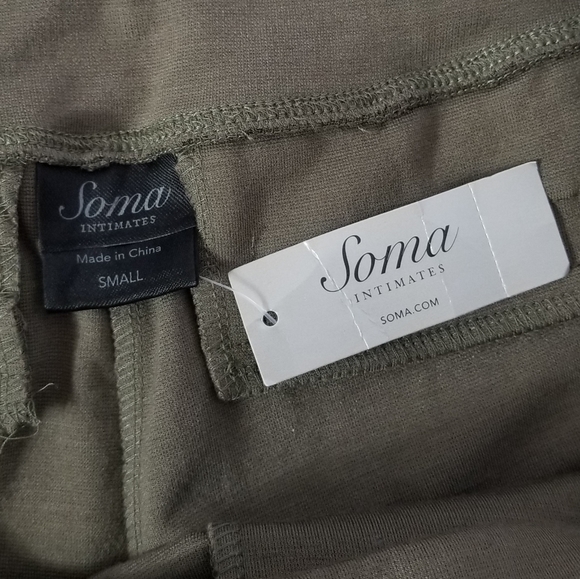 SOMA Intimates Perfect Ponte Contour Pant Olive Green Size S Wide Leg Casual - Picture 6 of 11